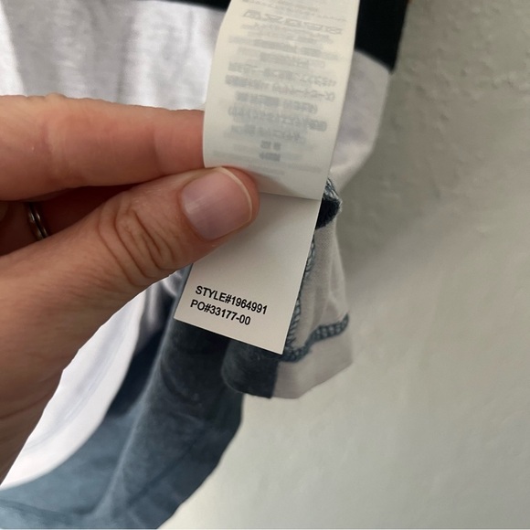 Prana Top Women's Cozy Up Ringer Tee Burnout Striped Colorblock Hemp Blend - Picture 7 of 8